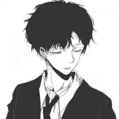  动漫头像黑白情侣一对二次元情侣头像