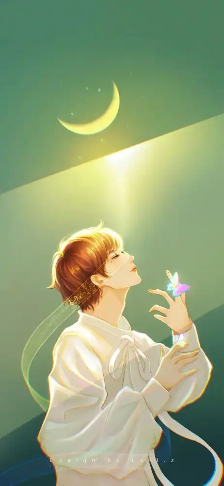  手绘情侣插画壁纸