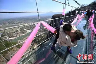  湖南石牛寨玻璃桥接吻大赛累瘫参赛情侣