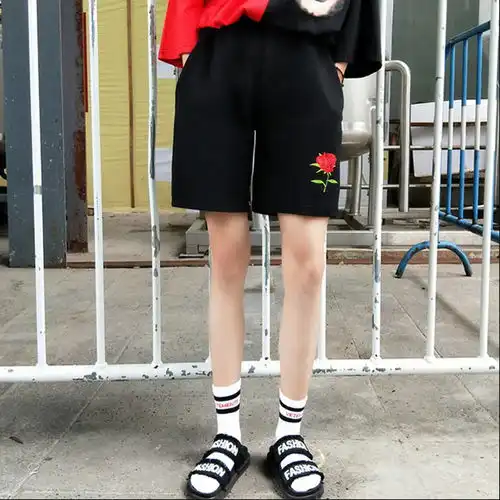  ins运动短裤女夏季学生原宿bf风韩国ulzzang中裤潮跑步宽松五分裤