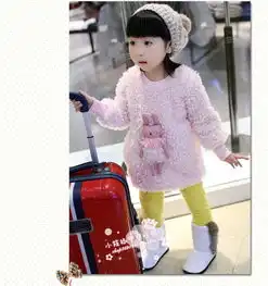  2012冬女童装毛毛可爱小兔圆领加厚绒衫卫衣价格厂家图片