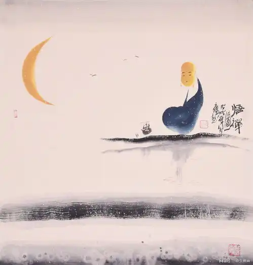  清空安宁禅意生活多福画作欣赏