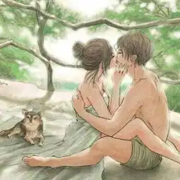  拥抱接吻动漫情侣头像一对两张二到深处自然傻