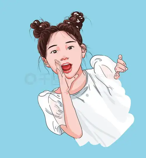  卡通人物插画手绘卡通人物丸子头女孩插画免费下载插画图片2116像素千图网