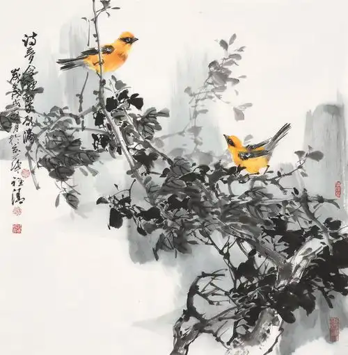  赵雅清花鸟画作,墨舞彩飞诗意浓,唯美之作动心弦