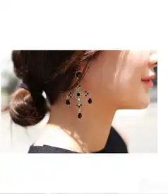  韩国nibbuns不规则气质韩国百搭性感冷淡风个性长款耳坠