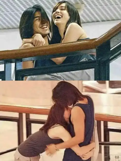  狗仔偷拍的明星情侣照,氛围感好强,甜得像在拍偶像剧