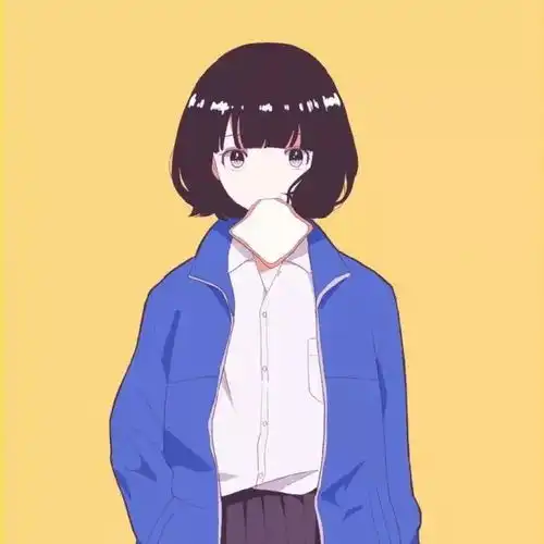  治愈系手绘动漫女生头像人间烟火,山河远阔