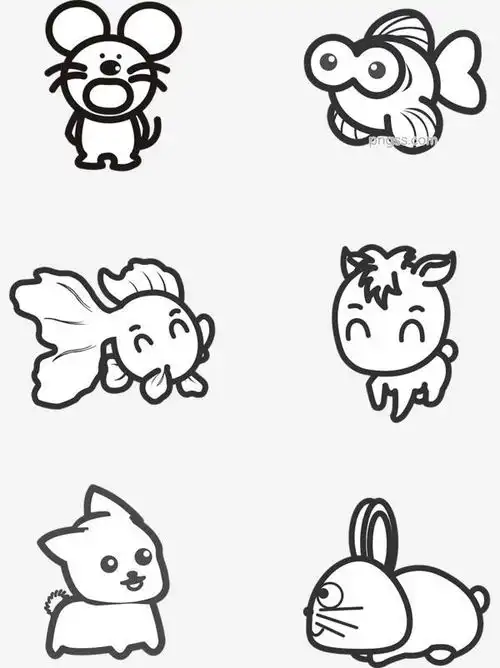  可爱小动物简笔黑白画图片大小1024x1369px图片尺寸270.41kb来自png搜索网pngss.com免费免扣png素材下载狗简笔画简单可爱老鼠马兔子小动物装饰图案