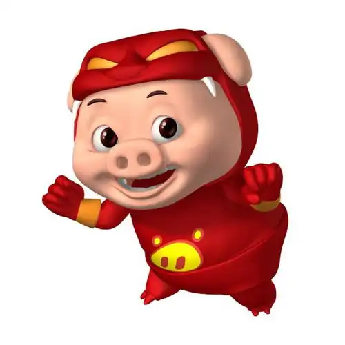  求一部动画片.主角是一只穿着红色衣服的猪