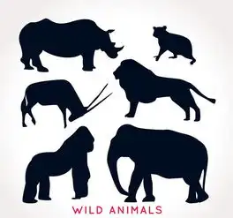  动物剪影矢量
