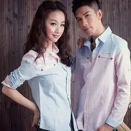  ppz男装新款韩版情侣潮流修身拼接衬衫男士衬衣长衬c3619图片大全邮乐官方网站