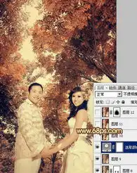  photoshop调出外景婚片柔美的古典黄褐se8
