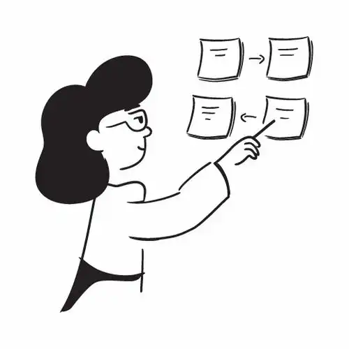  可爱小人简约黑白线条小人插画一笔画潮流插画人物动作开心生气占位符图标贴纸免扣2d卡通插画手绘png免抠素材111插画简约线条小人