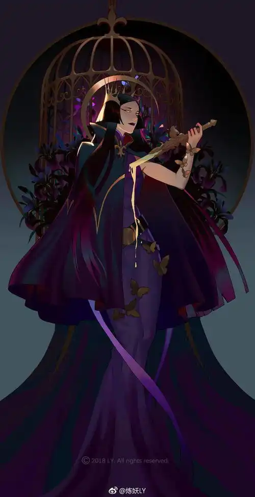  国人画师炼妖ly笔下的花朵拟人化,彼岸花凄美,紫罗兰妖冶帅气