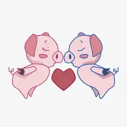  情侣爱心小猪插画图片素材其他格式下载动漫人物大全