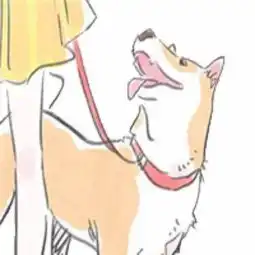  求两张头像一张是只猪或者狗另一张是牵猪人或者牵狗人背景尽量是白色