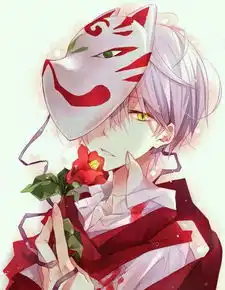  带有面具的二次元图的情侣图片