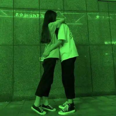  绿色头像情侣一对好看的情侣头像一男一女绿色系列