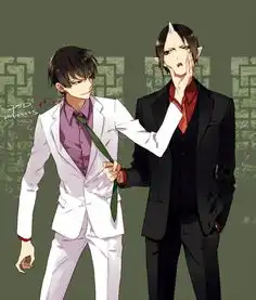  有没有鬼灯和白泽图片,最好是一左一右的