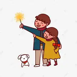  手绘矢量卡通新年情侣放烟花素材图片免费下载高清psd千库网图片编号11492388