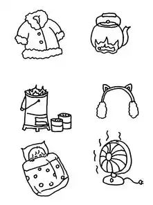  冬天快到啦,你们的冬天简笔画手帐素材准备好了吗