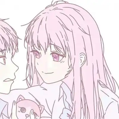  一对两张的可爱动漫情侣狗头