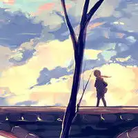  动漫情侣头像一男一女背影