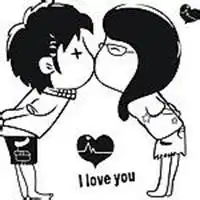  高清远景情侣亲亲头像一对两张微信头像图片大全