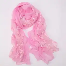  柏妃秋冬韩国新款女士双层蕾丝雪纺围巾长款围脖披肩丝巾纱巾女款b149