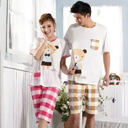  天天限量购特供商新款夏棉质情侣睡衣批发男女士家居服套装