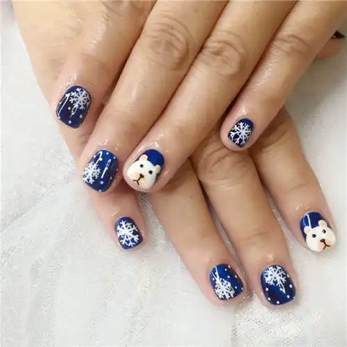  冬天可爱美甲图片萌萌哒过冬天