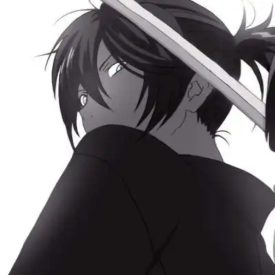  黑白动漫情侣头像