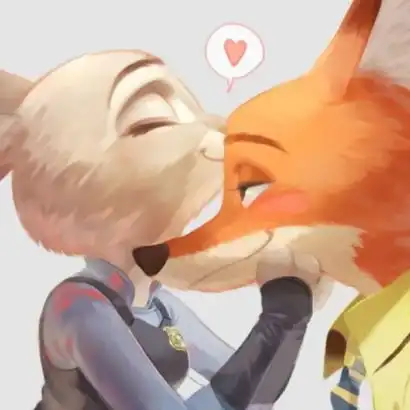  疯狂动物城情侣头像狐尼克和兔朱迪cp情头