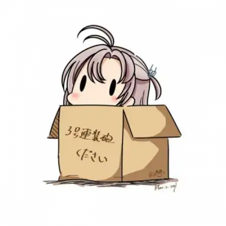  在箱子里的女孩动漫头像,萌萌的小卡通女头像