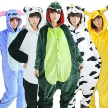  卡通连体睡衣女秋季珊瑚法兰绒情侣冬季加厚男可爱恐龙动物皮卡丘