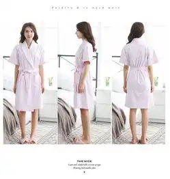  睡袍女夏纯棉睡衣短袖情侣睡袍睡裙男女家居服日式和服浴袍