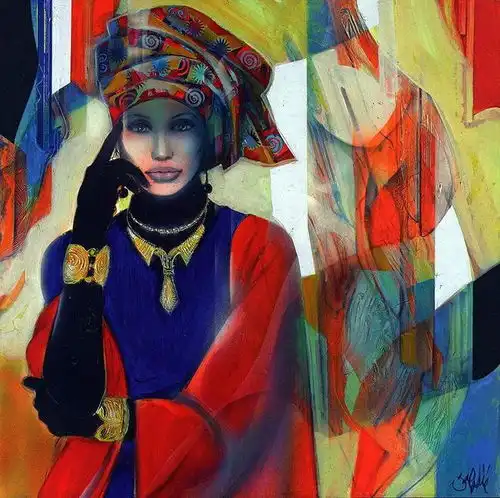 情感经验抒发的画作,时尚美女,很美