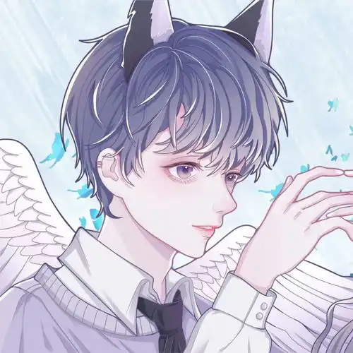  手绘情侣头像希望这个夏天有惊喜有心动有人陪你吹晚风