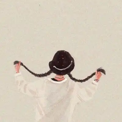  卡通背影头像唯美漂亮手绘画女生背影图片