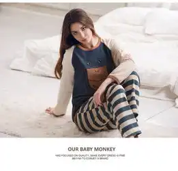  情侣家居服女人睡衣男女纯棉长袖长裤春季舒适情侣睡衣套装a172