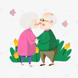  情人节亲嘴的老人素材图片免费下载高清psd千库网图片编号11631080