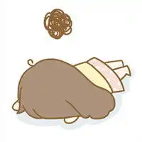  找动漫情侣头像两个小人都趴在地上的脑袋上都有无言的那种符号