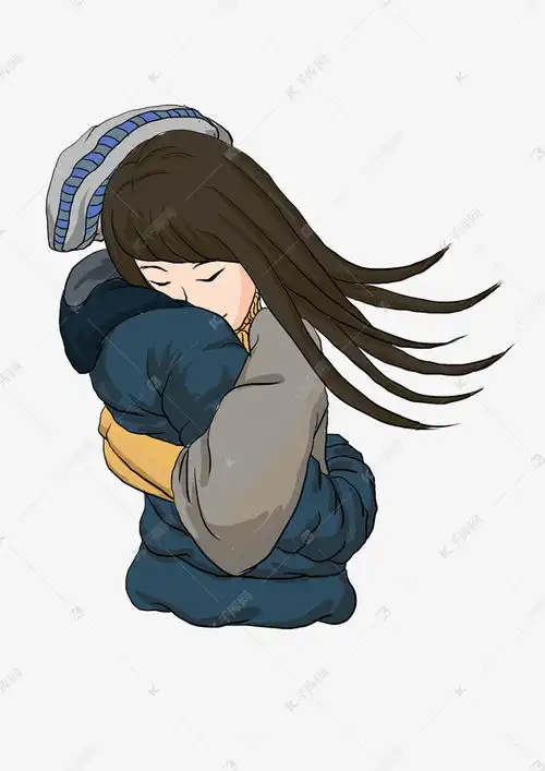  情人节蓝色手绘情侣相拥免扣素材图片免费下载千库网