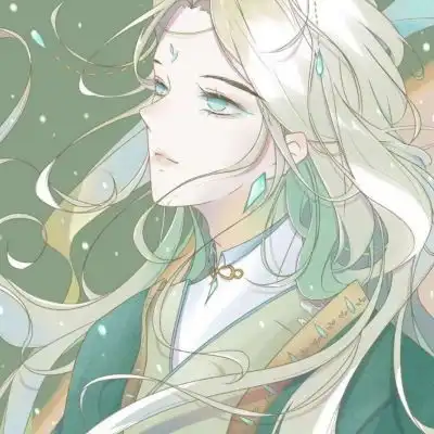  清新温柔绿色系二次元头像图片,仙气绿色系动漫女生头像