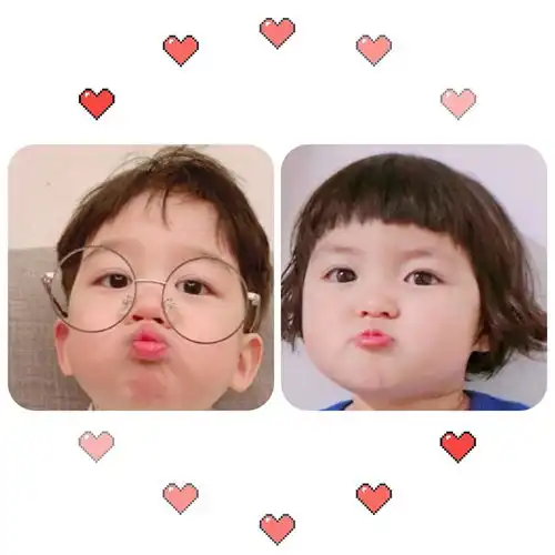  原创萌娃情侣头像,罗熙情侣头像,大q宝情侣头像,金雪情侣头像