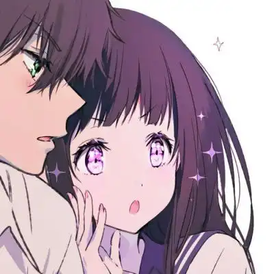  情侣头像动漫一男一女情侣头像二次元呆萌两张配对