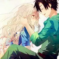  动漫情侣头像一男一女嘴在逞强说不,心在痒痒