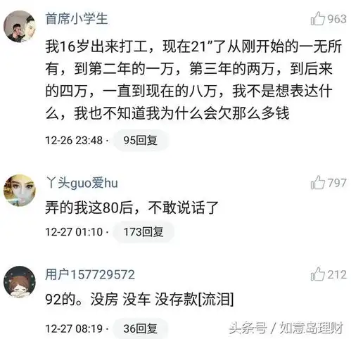  年终盘点,网友在2017年都存下了多少钱,扎心了