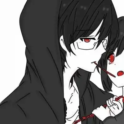  动漫黑暗情侣头像一对又丧又酷情头一左一右